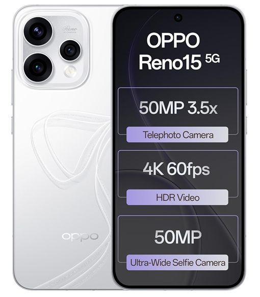 OPPO Reno 15 5G 512GB/12GB (FREE GIFTS) (Delivery on 23rd Jan)