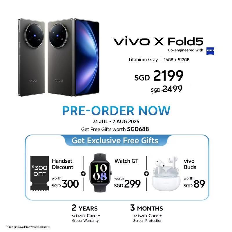 Vivo X Fold5 512GB/16GB (5 FREE GIFTS)