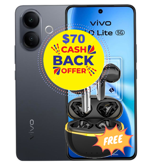 Vivo V60 Lite 5G 512GB/12GB + Free Vivo Selection Ear Buds + Cash Back