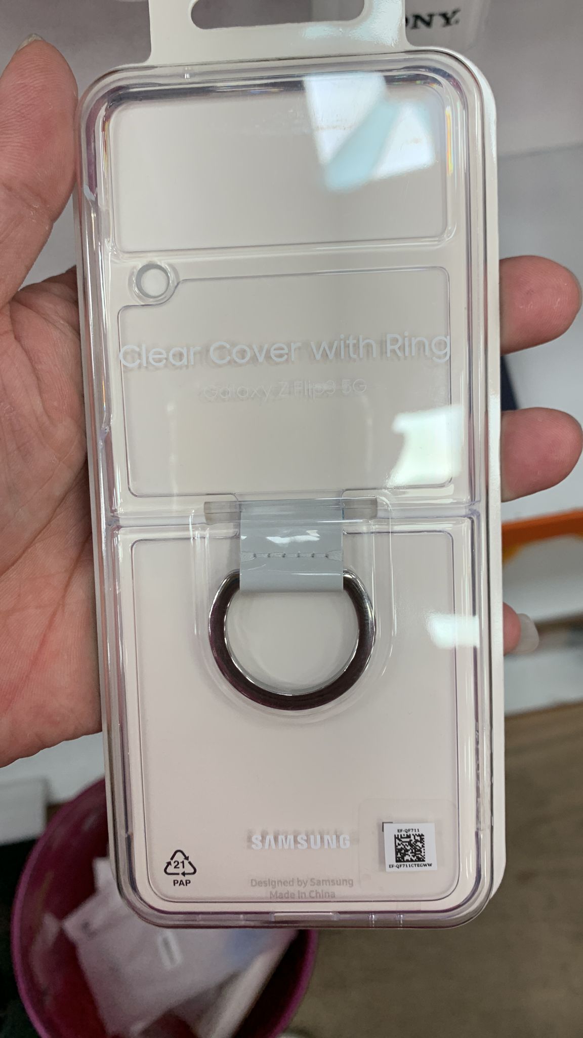 Samsung Z Flip 3 5G Clear Cover with Ring