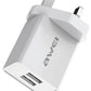 Awei C-23 2.4A 3 Pin Dual-Port Power Adapter
