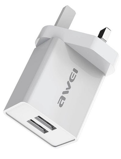 Awei C-23 2.4A 3 Pin Dual-Port Power Adapter